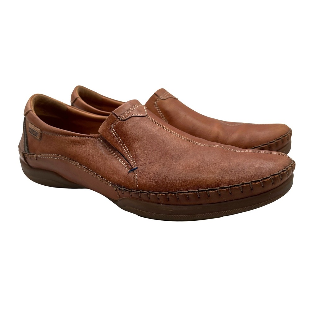 Pikolinos Mens San Telmo Brandy Leather Loafers US 10.5 EU 44 Slip On M1D-6032